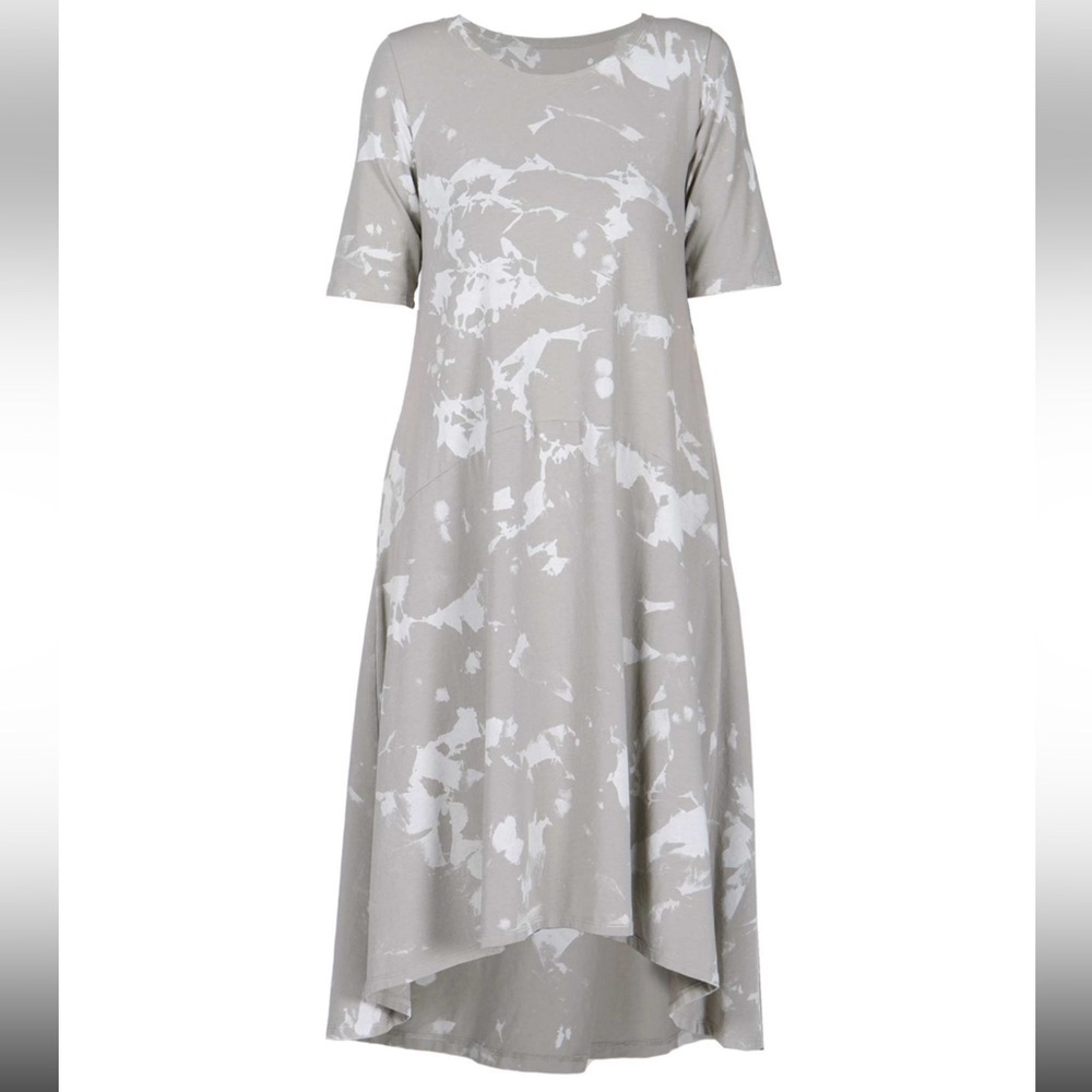 LUUKAA Earth Gray Shirt Tunic Dress Stone Lagenlook Layered Oversized boho US 16 - Picture 3 of 16